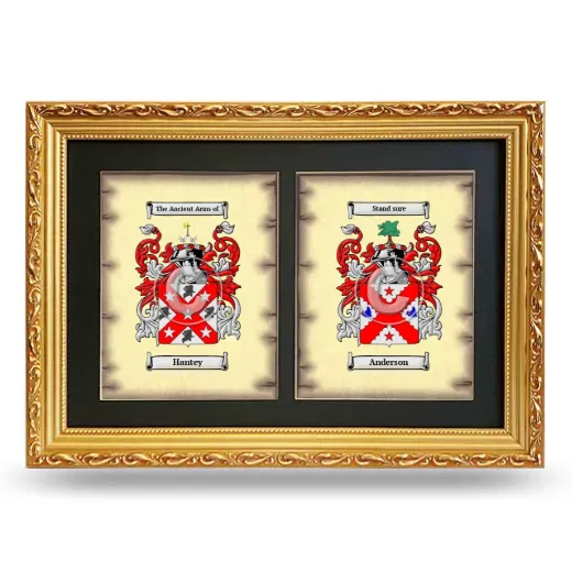 Double Coat of Arms Framed - Gold