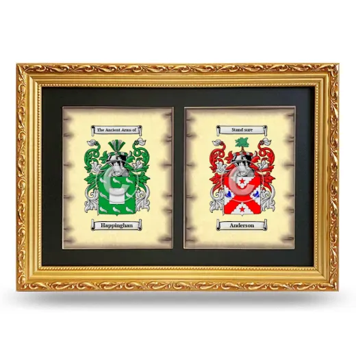Double Coat of Arms Framed - Gold