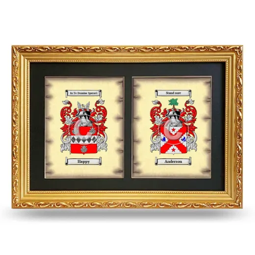 Double Coat of Arms Framed - Gold