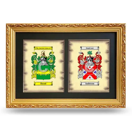 Double Coat of Arms Framed - Gold