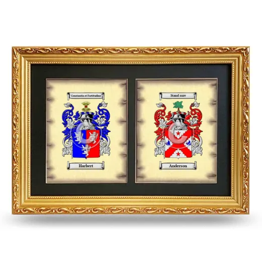 Double Coat of Arms Framed - Gold