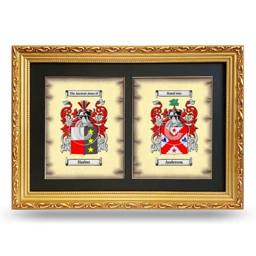 Double Coat of Arms Framed - Gold