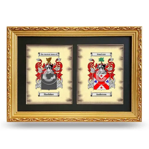 Double Coat of Arms Framed - Gold
