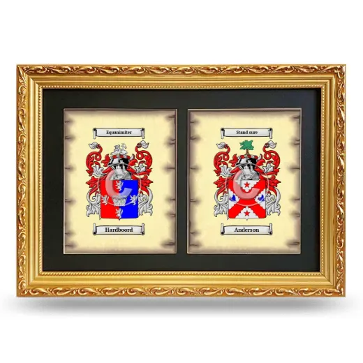 Double Coat of Arms Framed - Gold