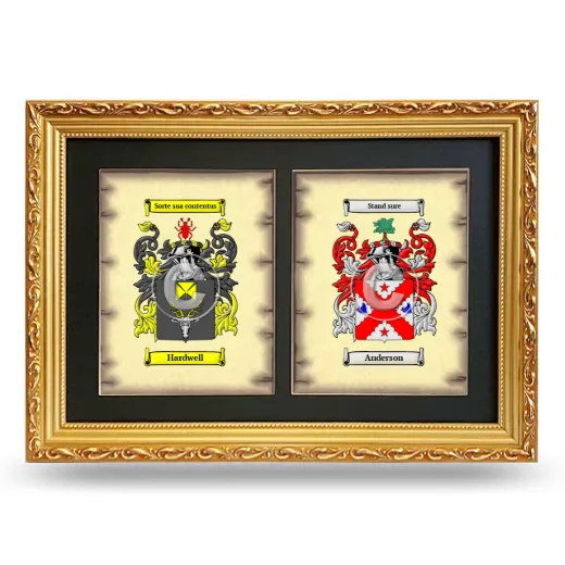 Double Coat of Arms Framed - Gold