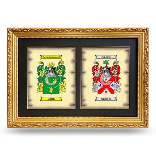 Double Coat of Arms Framed - Gold