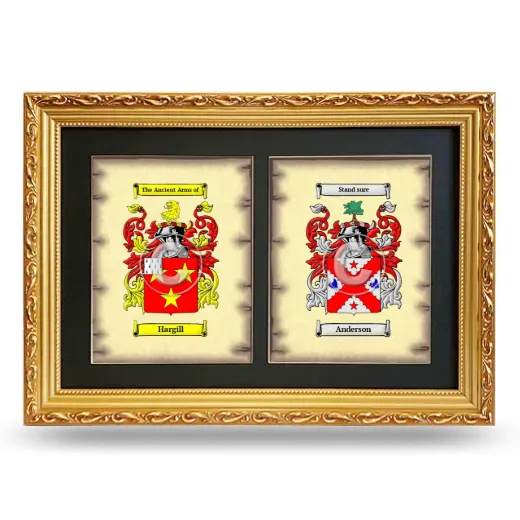 Double Coat of Arms Framed - Gold