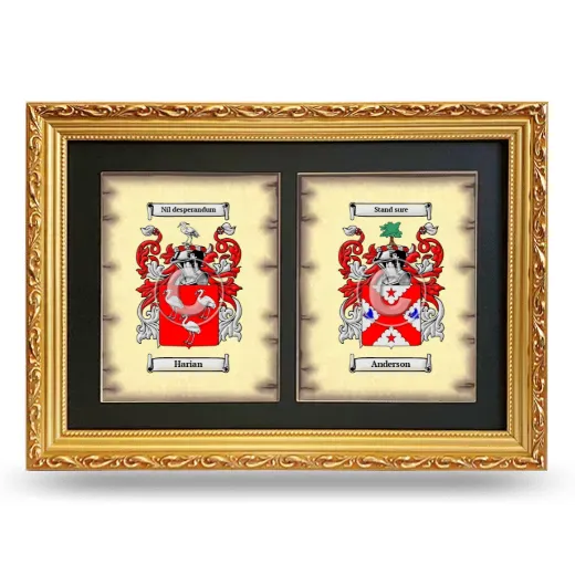 Double Coat of Arms Framed - Gold