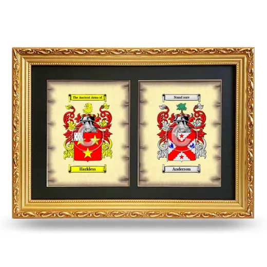 Double Coat of Arms Framed - Gold
