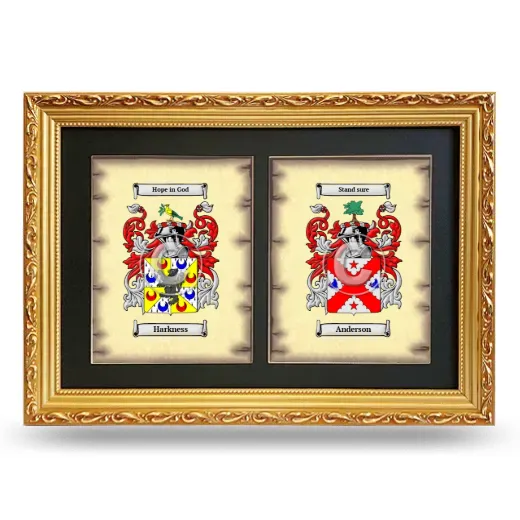 Double Coat of Arms Framed - Gold