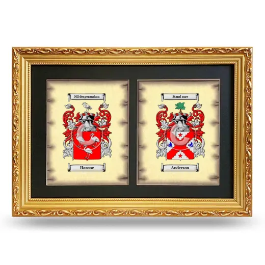 Double Coat of Arms Framed - Gold