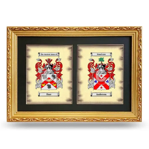 Double Coat of Arms Framed - Gold