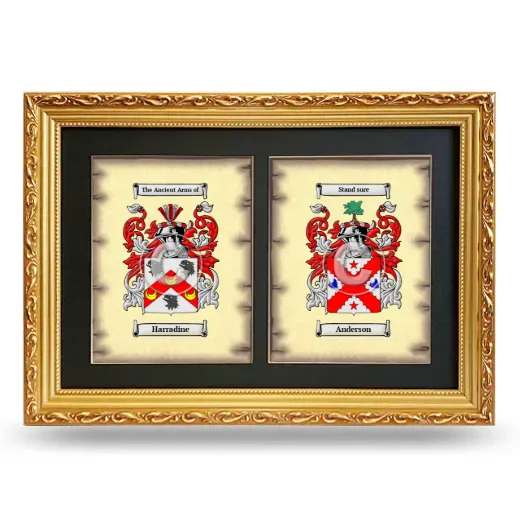 Double Coat of Arms Framed - Gold