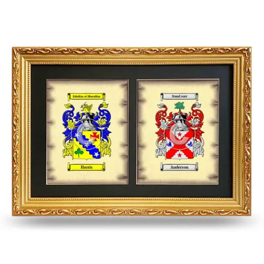 Double Coat of Arms Framed - Gold