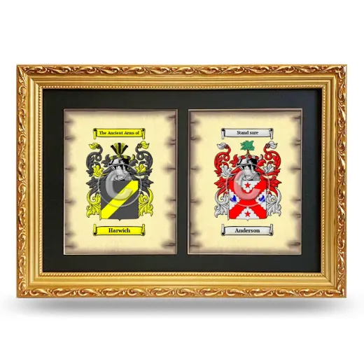Double Coat of Arms Framed - Gold