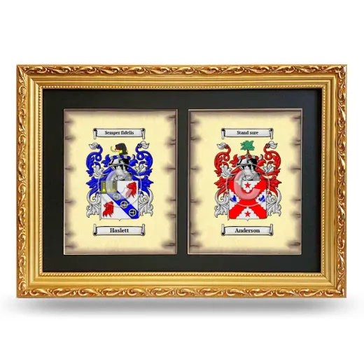 Double Coat of Arms Framed - Gold