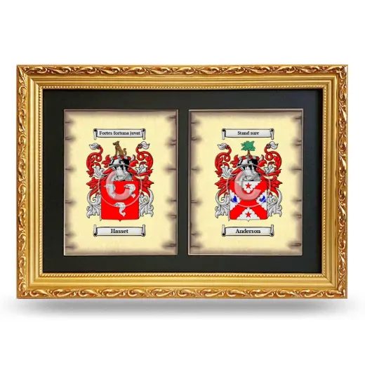 Double Coat of Arms Framed - Gold