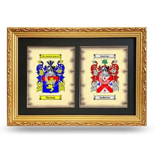 Double Coat of Arms Framed - Gold