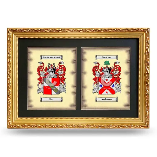 Double Coat of Arms Framed - Gold