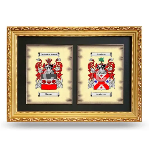 Double Coat of Arms Framed - Gold