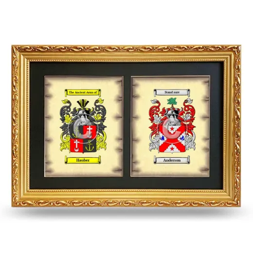 Double Coat of Arms Framed - Gold