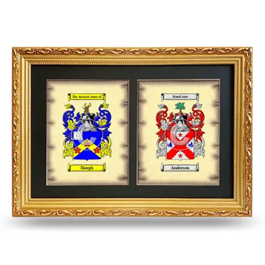 Double Coat of Arms Framed - Gold