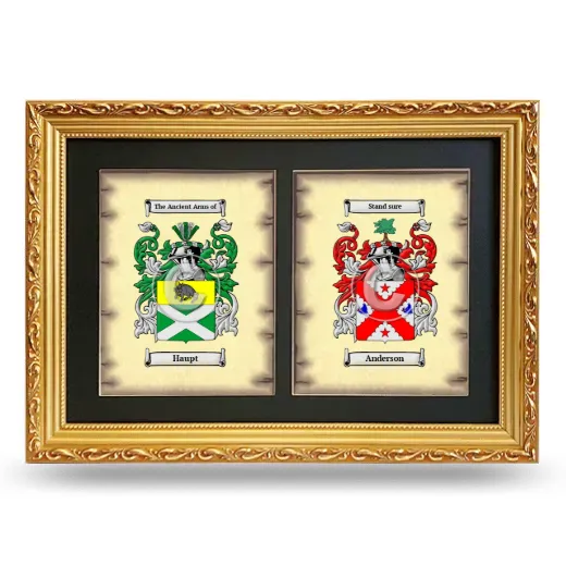 Double Coat of Arms Framed - Gold