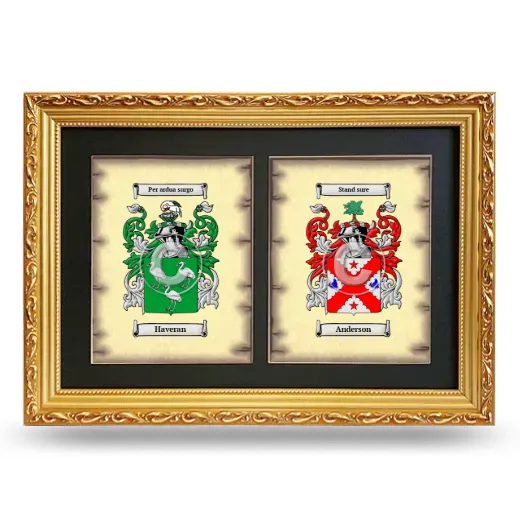 Double Coat of Arms Framed - Gold