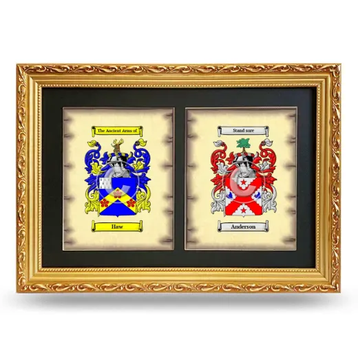 Double Coat of Arms Framed - Gold