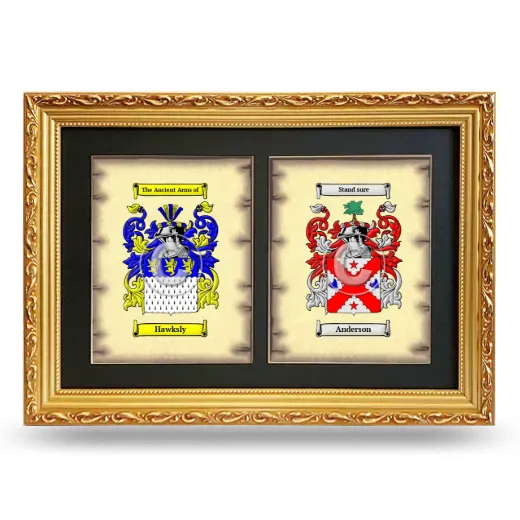 Double Coat of Arms Framed - Gold