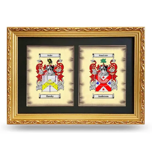 Double Coat of Arms Framed - Gold