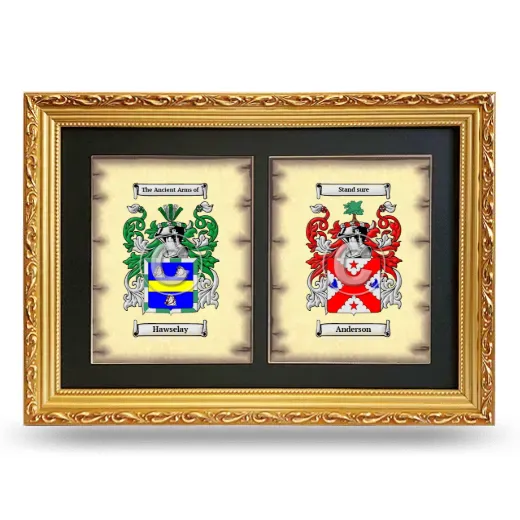 Double Coat of Arms Framed - Gold
