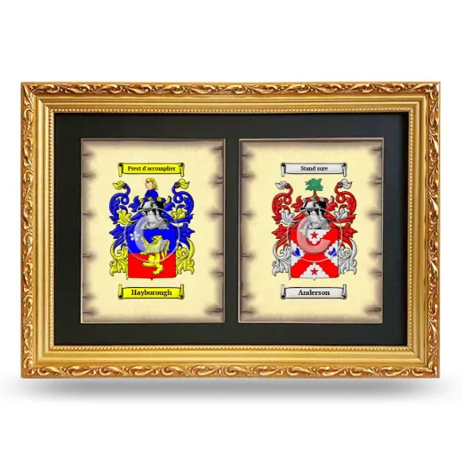 Double Coat of Arms Framed - Gold