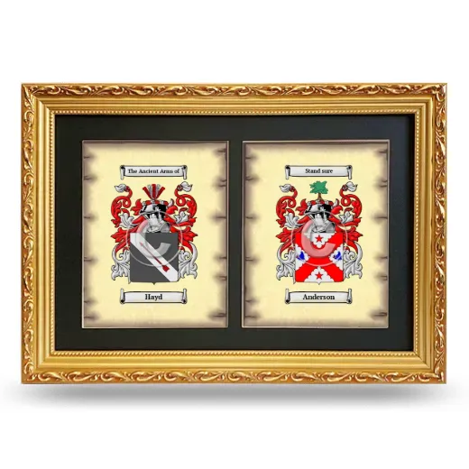 Double Coat of Arms Framed - Gold