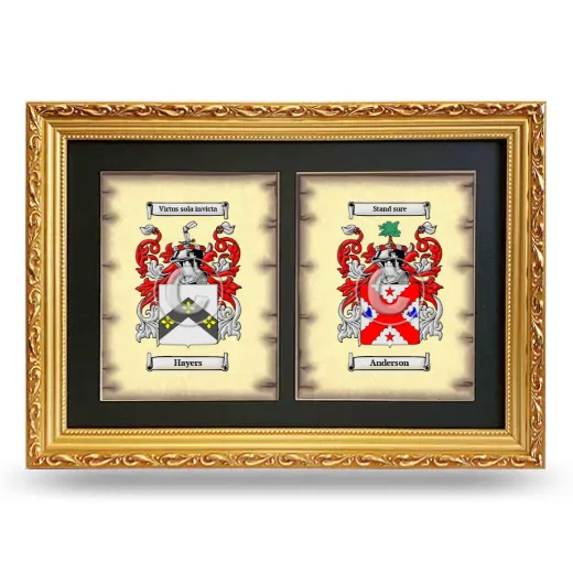 Double Coat of Arms Framed - Gold