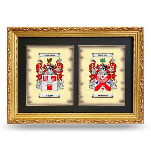 Double Coat of Arms Framed - Gold