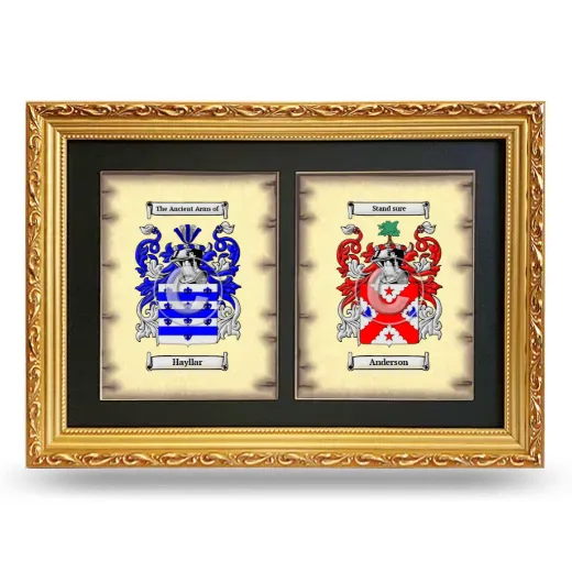 Double Coat of Arms Framed - Gold