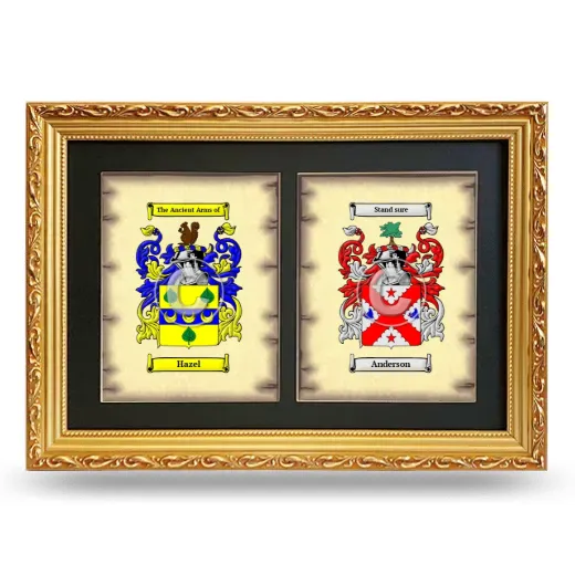Double Coat of Arms Framed - Gold