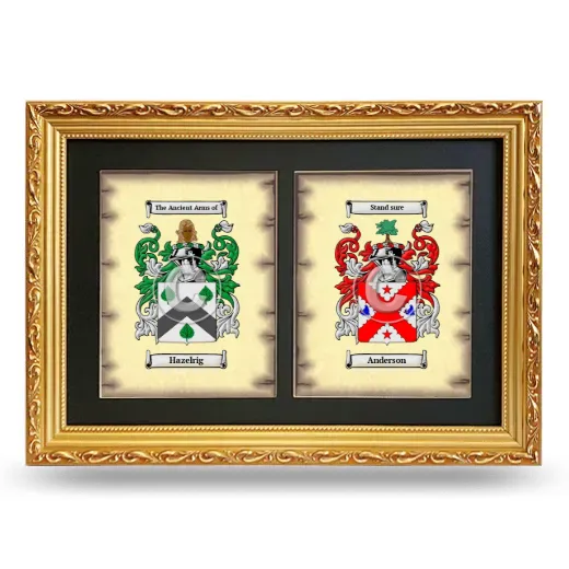 Double Coat of Arms Framed - Gold