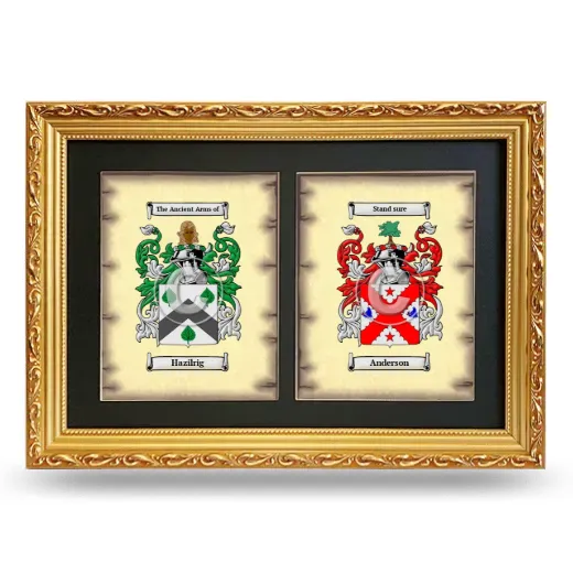 Double Coat of Arms Framed - Gold