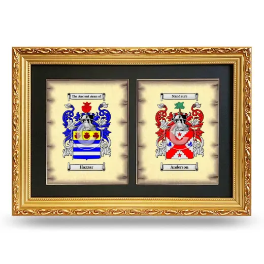 Double Coat of Arms Framed - Gold