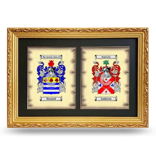 Double Coat of Arms Framed - Gold