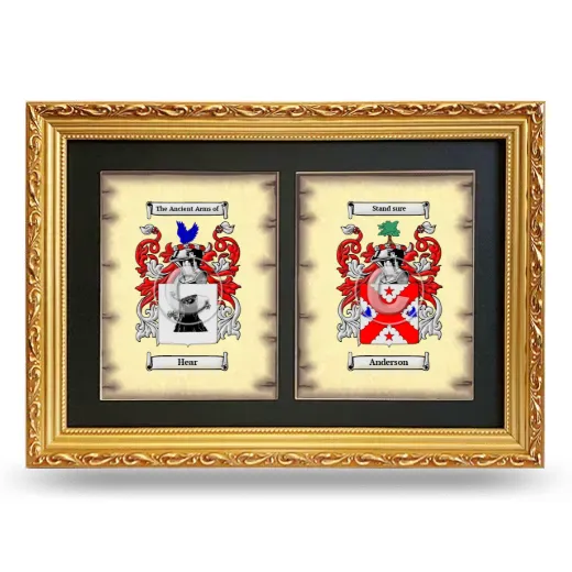 Double Coat of Arms Framed - Gold