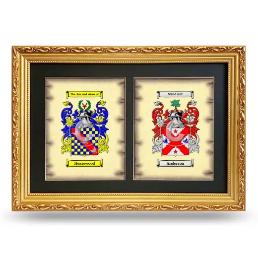 Double Coat of Arms Framed - Gold