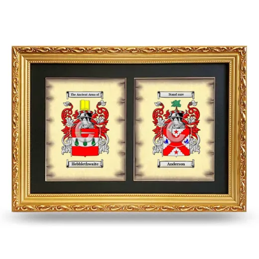 Double Coat of Arms Framed - Gold