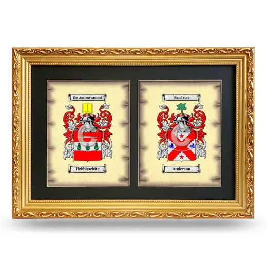 Double Coat of Arms Framed - Gold
