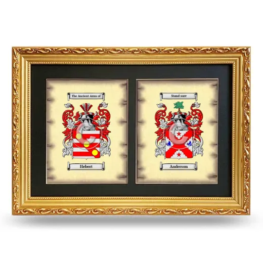 Double Coat of Arms Framed - Gold