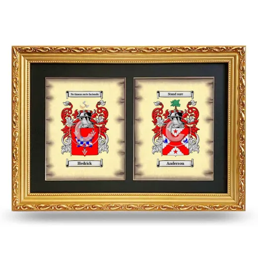 Double Coat of Arms Framed - Gold