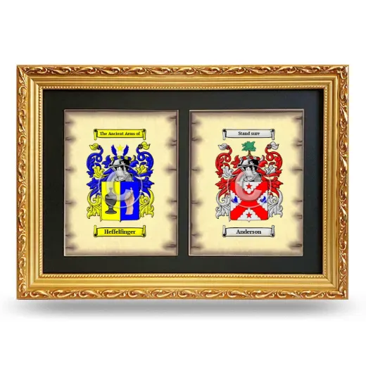 Double Coat of Arms Framed - Gold