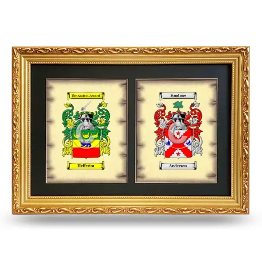 Double Coat of Arms Framed - Gold